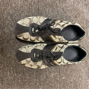 Coach Signature Brown and Gold Sneakers size 8.5M